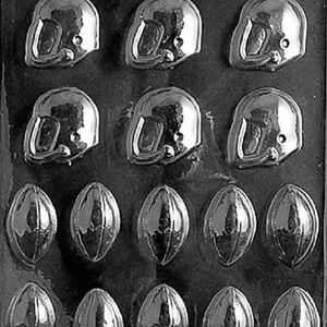 Football & Helmet Sport Chocolate Candy Lollipop Sucker Mold Set Player Game Boy